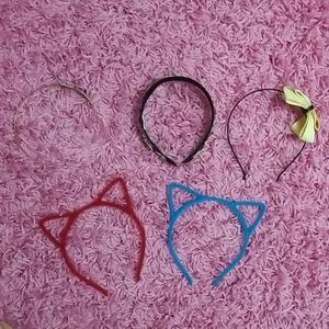 NWOT 5 headbands including 2 Fuzzy Cat Ear bands